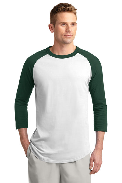 Unisex Colorblock Raglan Jersey - White / Forest