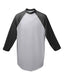 Augusta Sportswear 4421 - Youth Three-Quarter Sleeve Baseball Jersey - Athletic Heather / Black