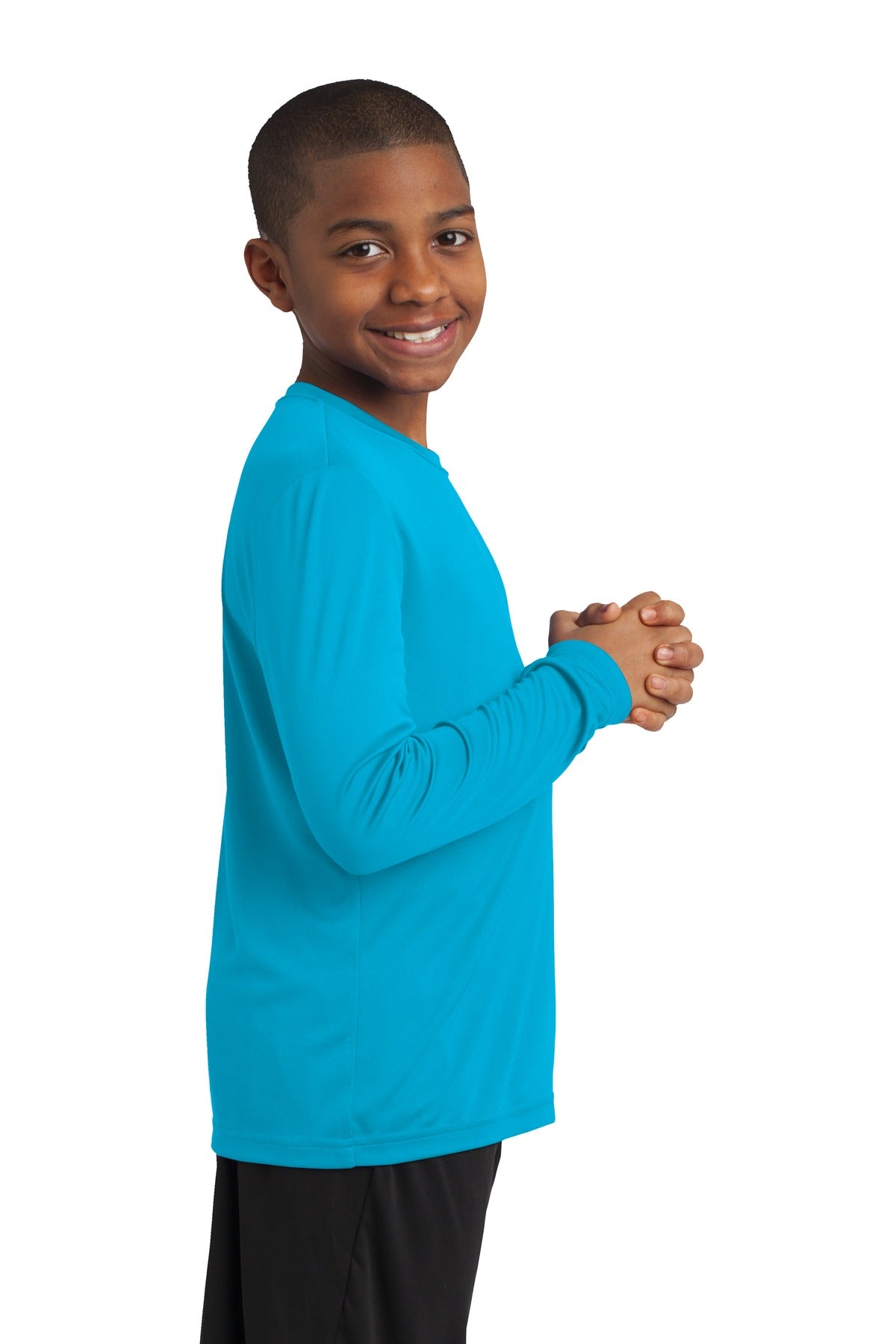 Youth Long Sleeve PosiCharge Competitor Tee - Atomic Blue