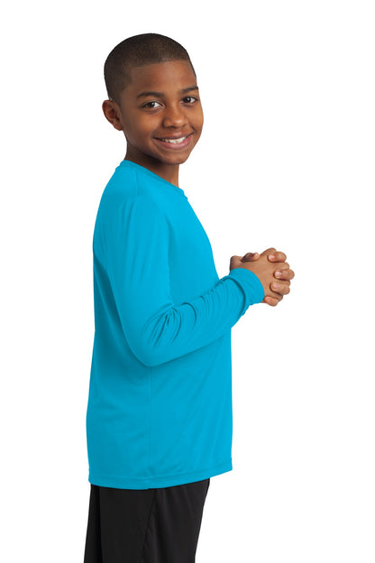 Youth Long Sleeve PosiCharge Competitor Tee - Atomic Blue