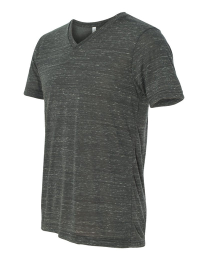Unisex Jersey Short-Sleeve V-Neck T-Shirt - Charcoal Marble