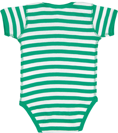 Infant Baby Rib Bodysuit - Kelly / White Str