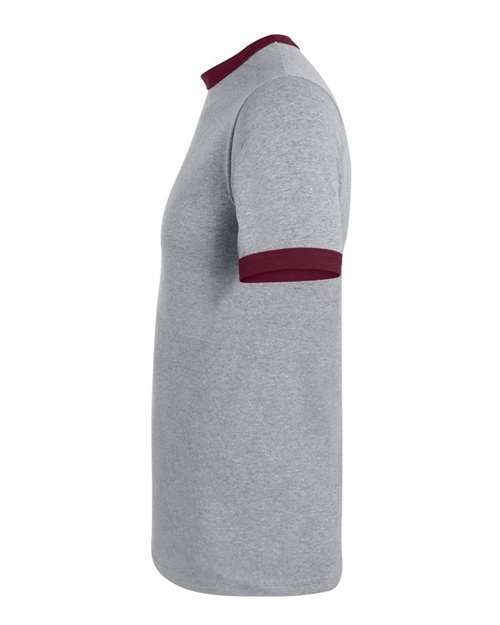 Augusta Sportswear 710 Athletic Heather/ Maroon — direct side
