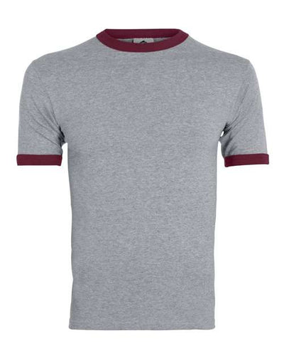 Augusta Sportswear 710 Athletic Heather/ Maroon — front