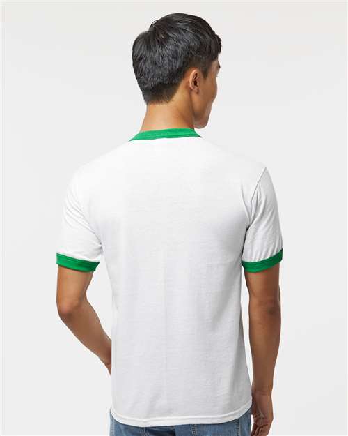 Augusta Sportswear 710 White/ Kelly — on model back