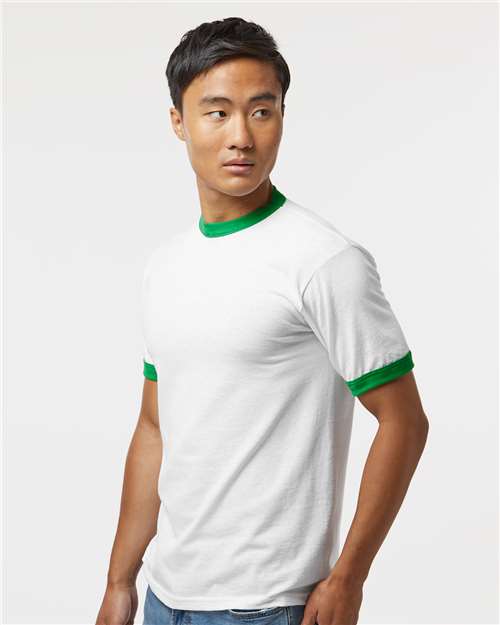 Augusta Sportswear 710 White/ Kelly — on model side