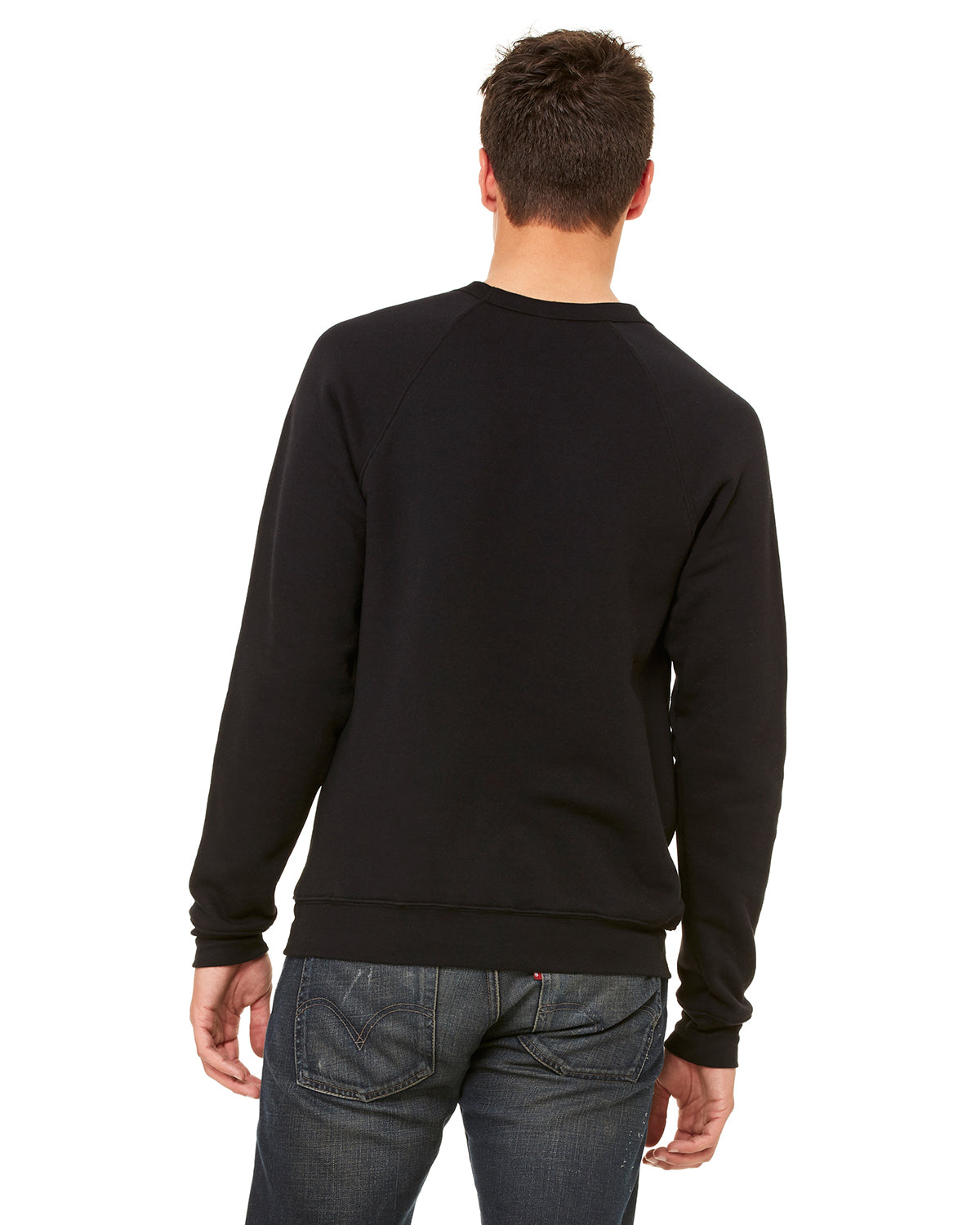 Unisex Sponge Fleece Raglan Sweatshirt - Black