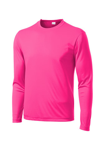Unisex Long Sleeve PosiCharge Competitor Tee - Neon Pink