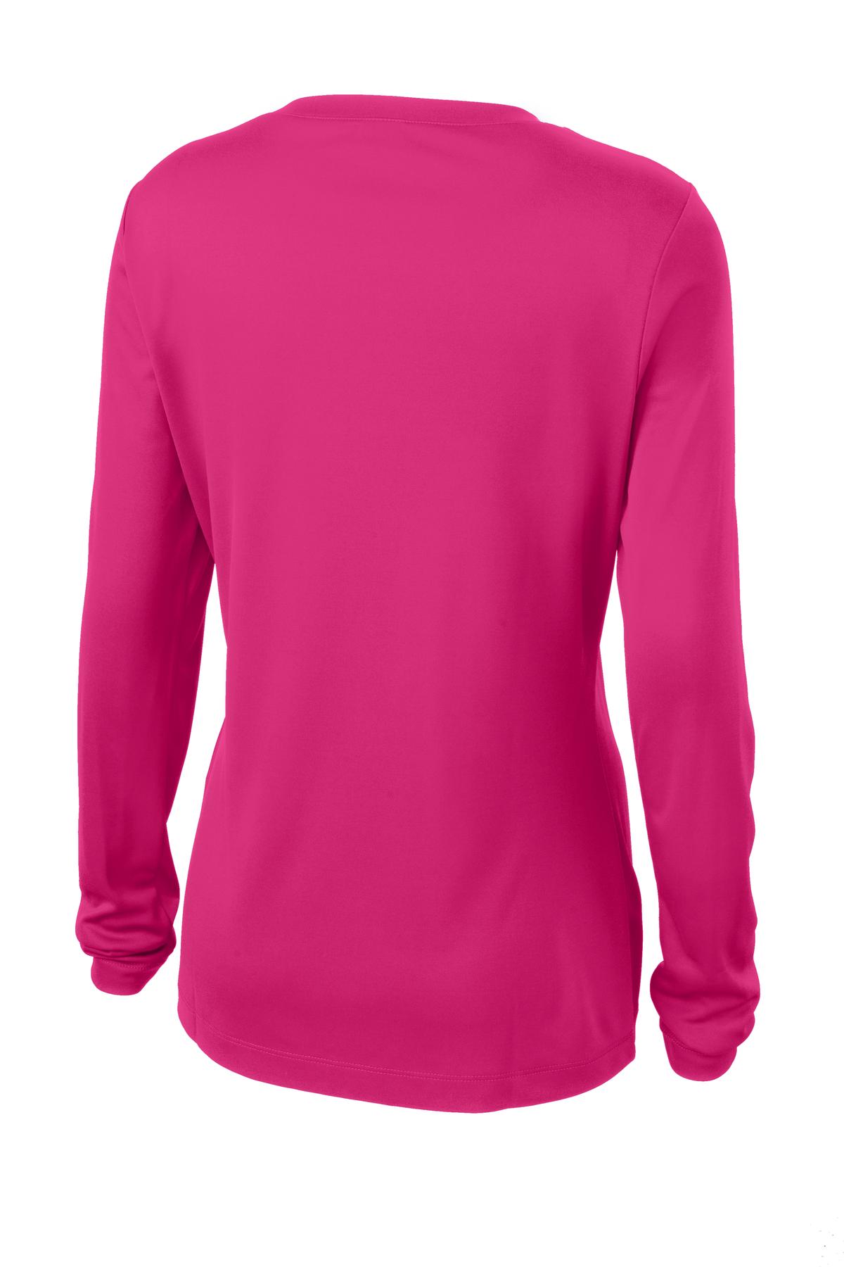 Women's Long Sleeve PosiCharge Competitor V-Neck Tee - Pink Raspberry