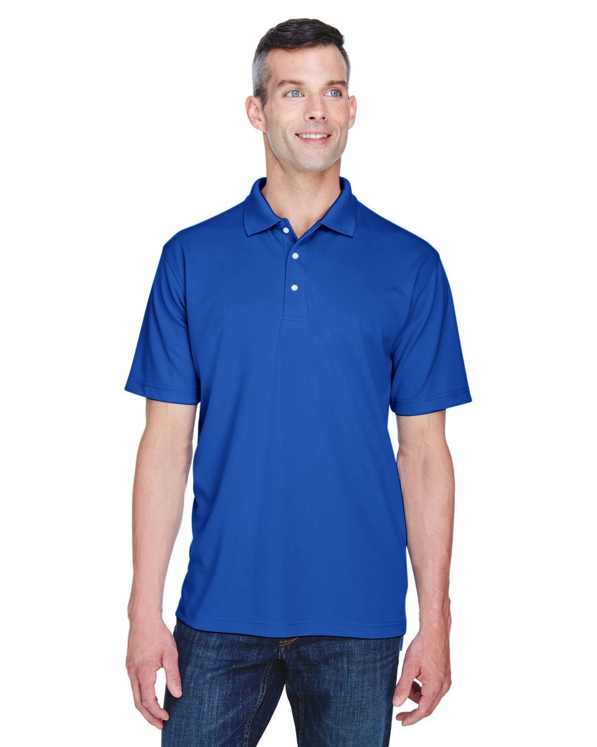 Men's Cool & Dry Stain-Release Performance Polo - Cobalt