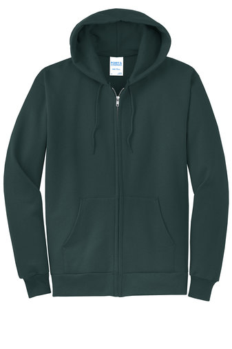 Unisex Core Fleece Full-Zip Hoodie - Dark Green