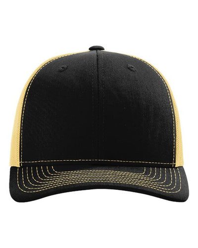 Richardson 112 Black/ Vegas Gold — front