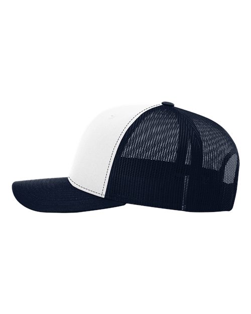 Richardson 112 White/ Navy — direct side