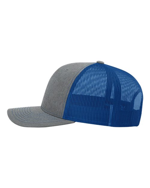 Richardson 112 Heather Grey/ Royal — direct side