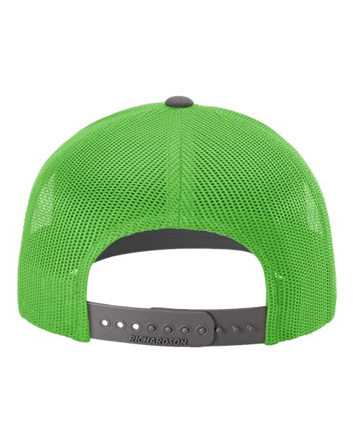 Richardson 112 Charcoal/ Neon Green — back