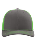 Richardson 112 Charcoal/ Neon Green — front