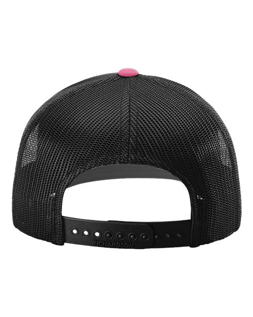 Richardson 112 Hot Pink/ Black — back