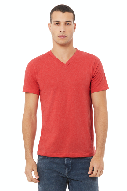 Unisex Triblend V-Neck T-Shirt - Red Triblend