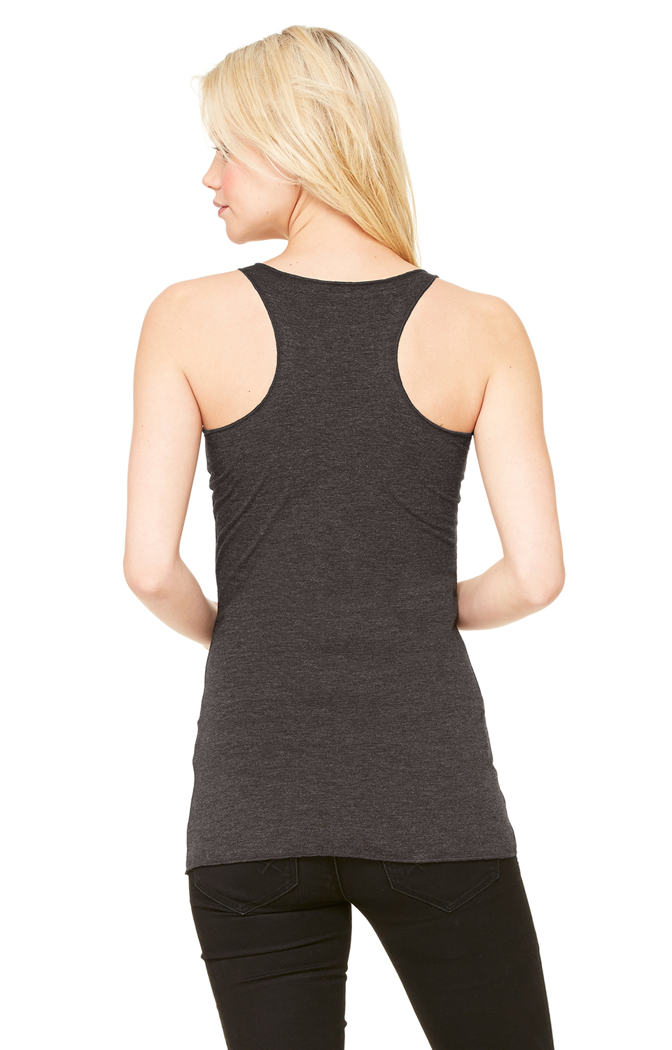 Women's Triblend Racerback Tank - Charcoal Black Triblend