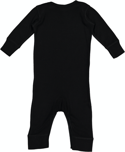 Infant Long-Sleeve Baby Rib Coverall - Black