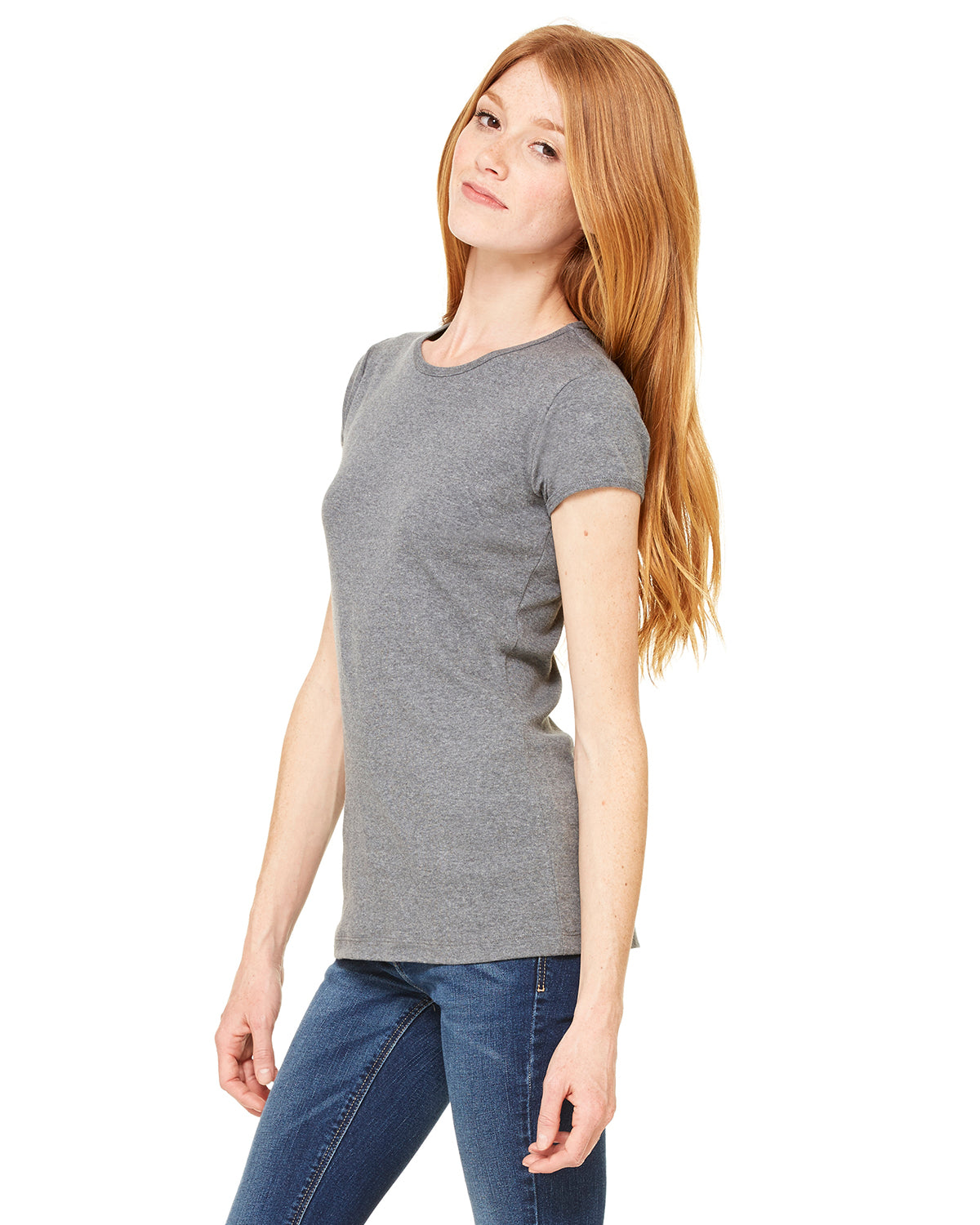 Women's Baby Rib Short-Sleeve T-Shirt - Heather Deep