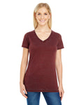 Women's Cross Dye Short-Sleeve V-Neck T-Shirt - Black Cherry