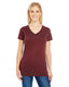 Threadfast Apparel 215B - Women's Cross Dye Short-Sleeve V-Neck T-Shirt - Black Cherry