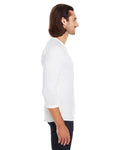 Unisex Poly-Cotton 3/4-Sleeve Raglan T-Shirt - White
