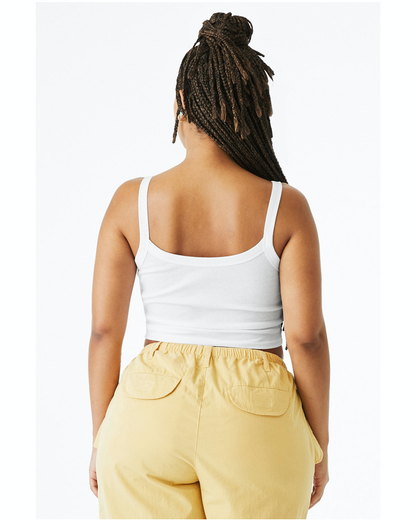 Women's Micro Ribbed Scoop Tank - Solid White Blend