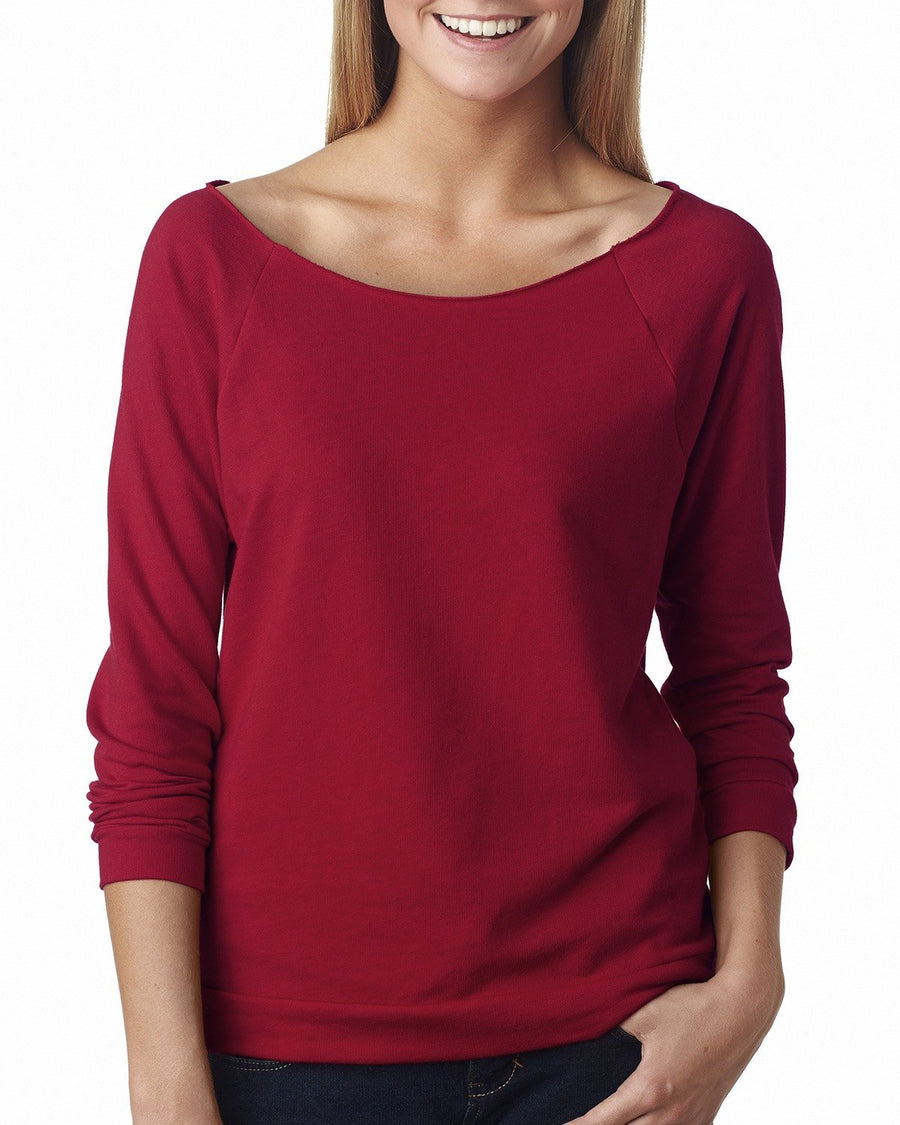 Women's French Terry 3/4-Sleeve Raglan - Cardinal