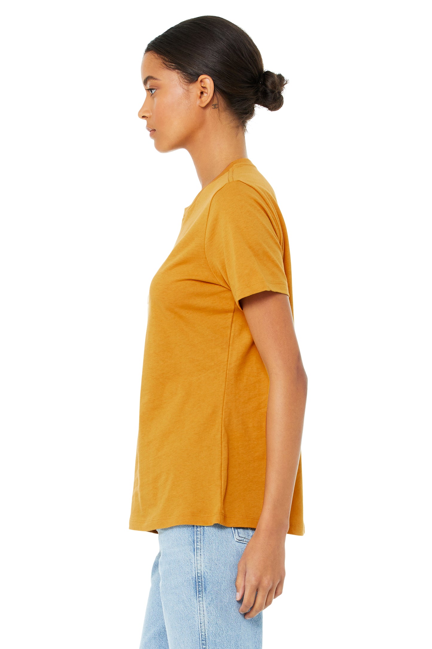Women's Heathered Relaxed Jersey Short-Sleeve T-Shirt - Heather Mustard