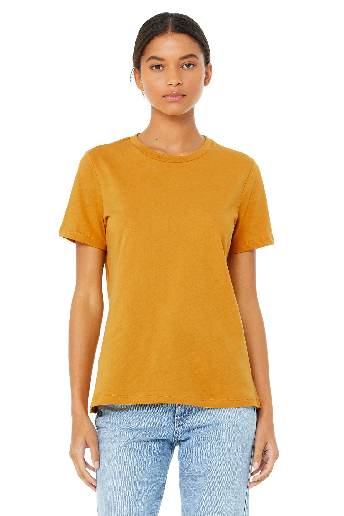 Women's Heathered Relaxed Jersey Short-Sleeve T-Shirt - Heather Mustard