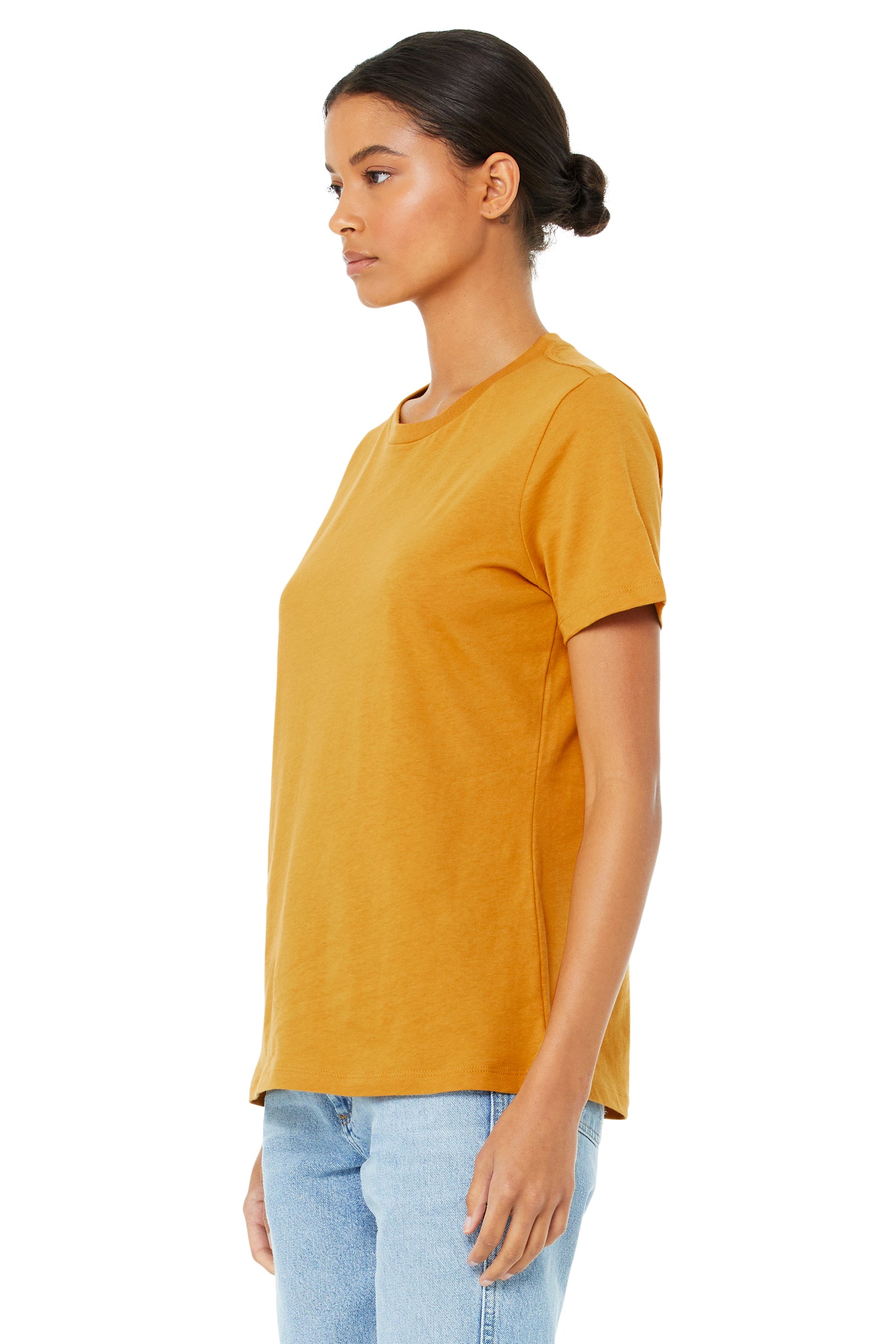 Women's Heathered Relaxed Jersey Short-Sleeve T-Shirt - Heather Mustard