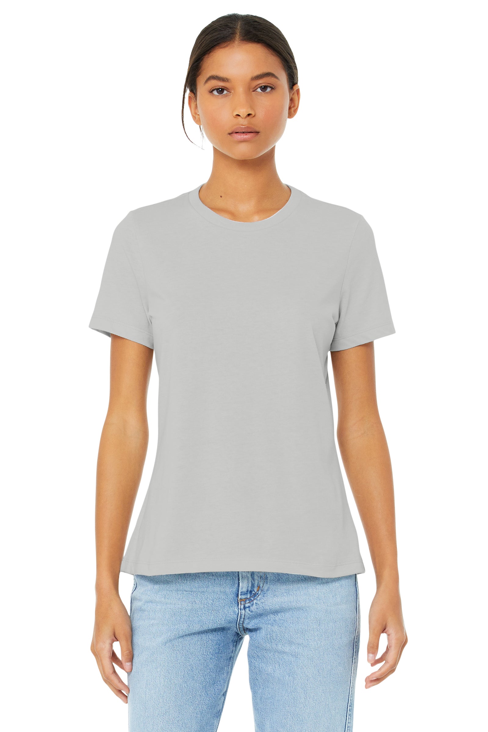 Women's Heathered Relaxed Jersey Short-Sleeve T-Shirt - Heather Silver