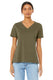 Bella + Canvas 6405CVC - Women's Relaxed Jersey V-Neck T-Shirt - Heather Olive