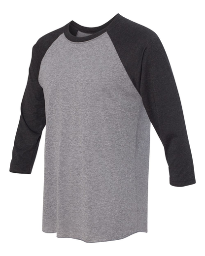 Unisex Triblend 3/4-Sleeve Raglan - Vintage Black / Premium Heather