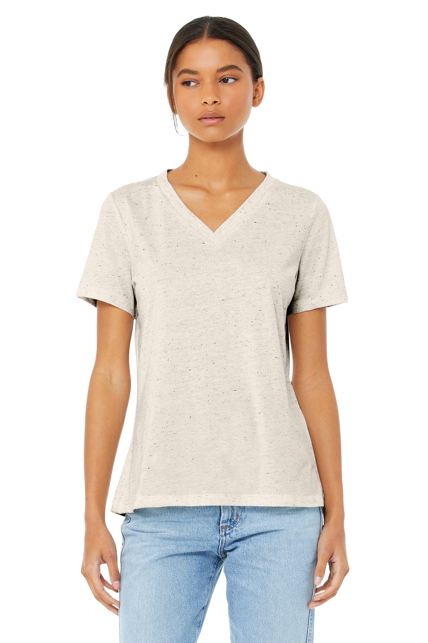 Women's Relaxed Jersey V-Neck T-Shirt - Oatmeal