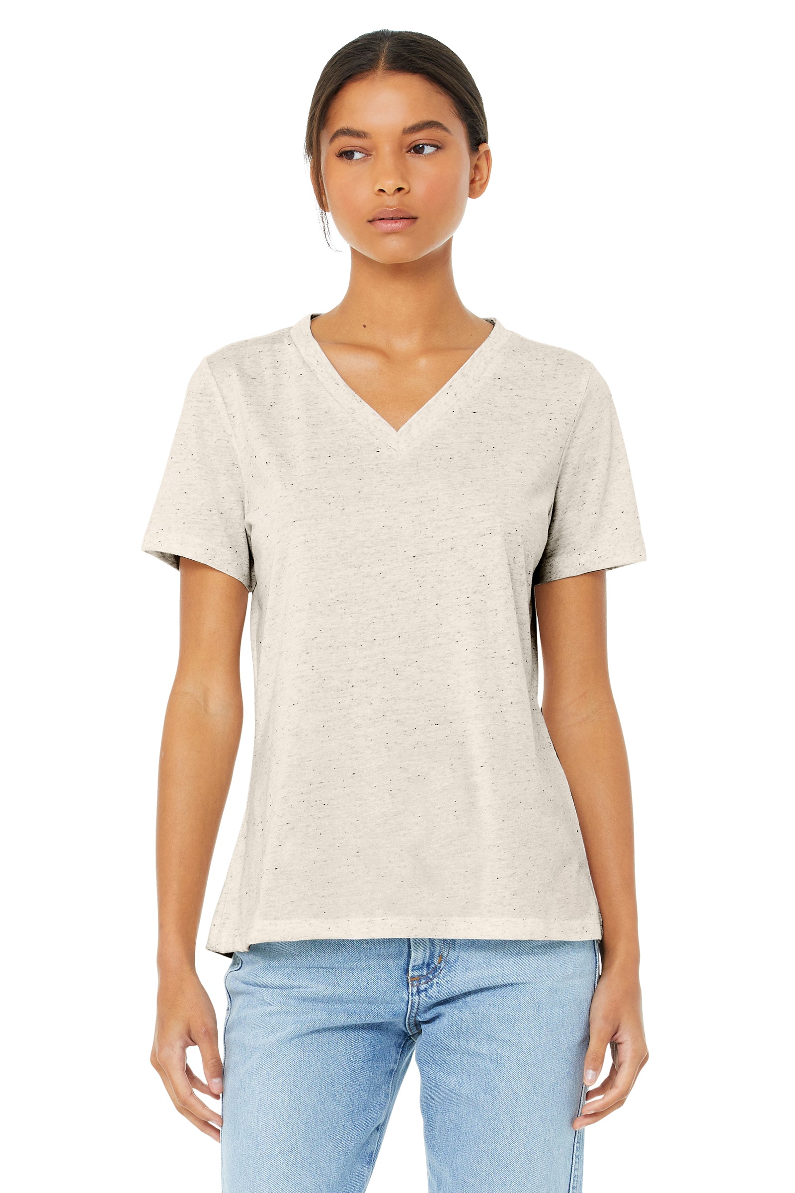 Women's Relaxed Jersey V-Neck T-Shirt - Oatmeal
