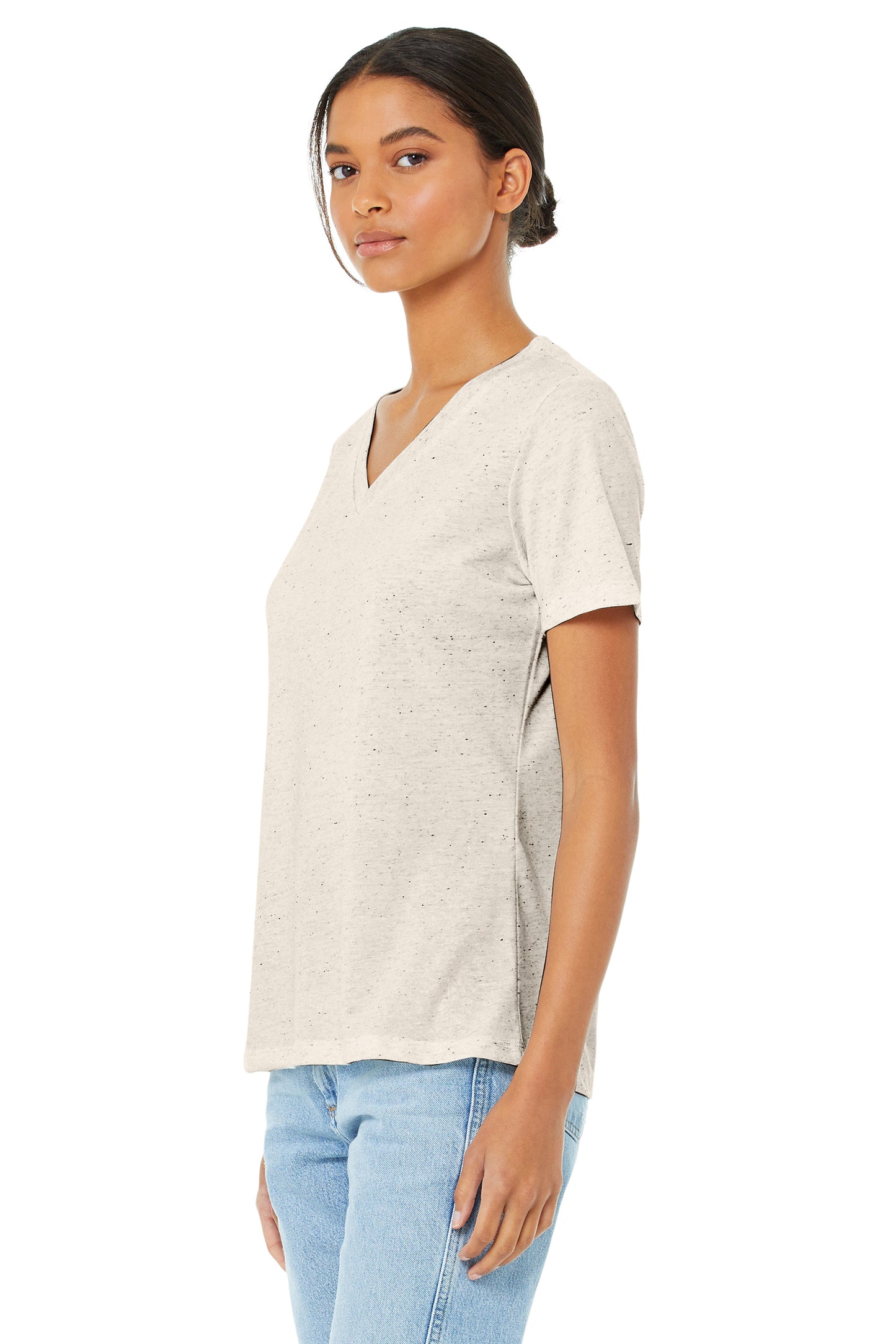 Women's Relaxed Jersey V-Neck T-Shirt - Oatmeal