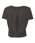Women's Flowy Open Back Tee - Heather Dark Gray