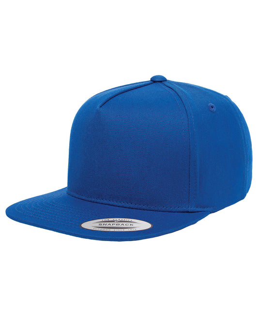 Unisex 5-Panel Cotton Twill Snapback Cap - Royal
