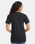 Hanes 5280 Charcoal Heather — on model back
