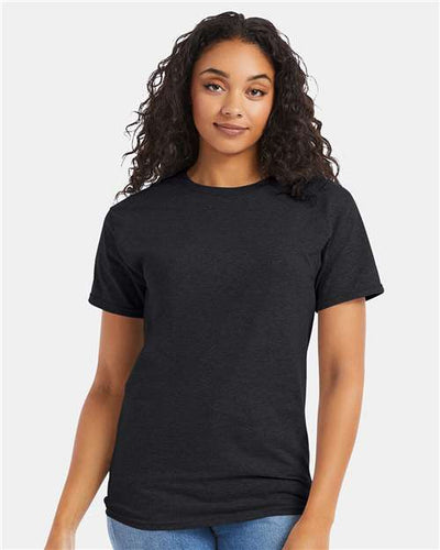Hanes 5280 Charcoal Heather — on model front