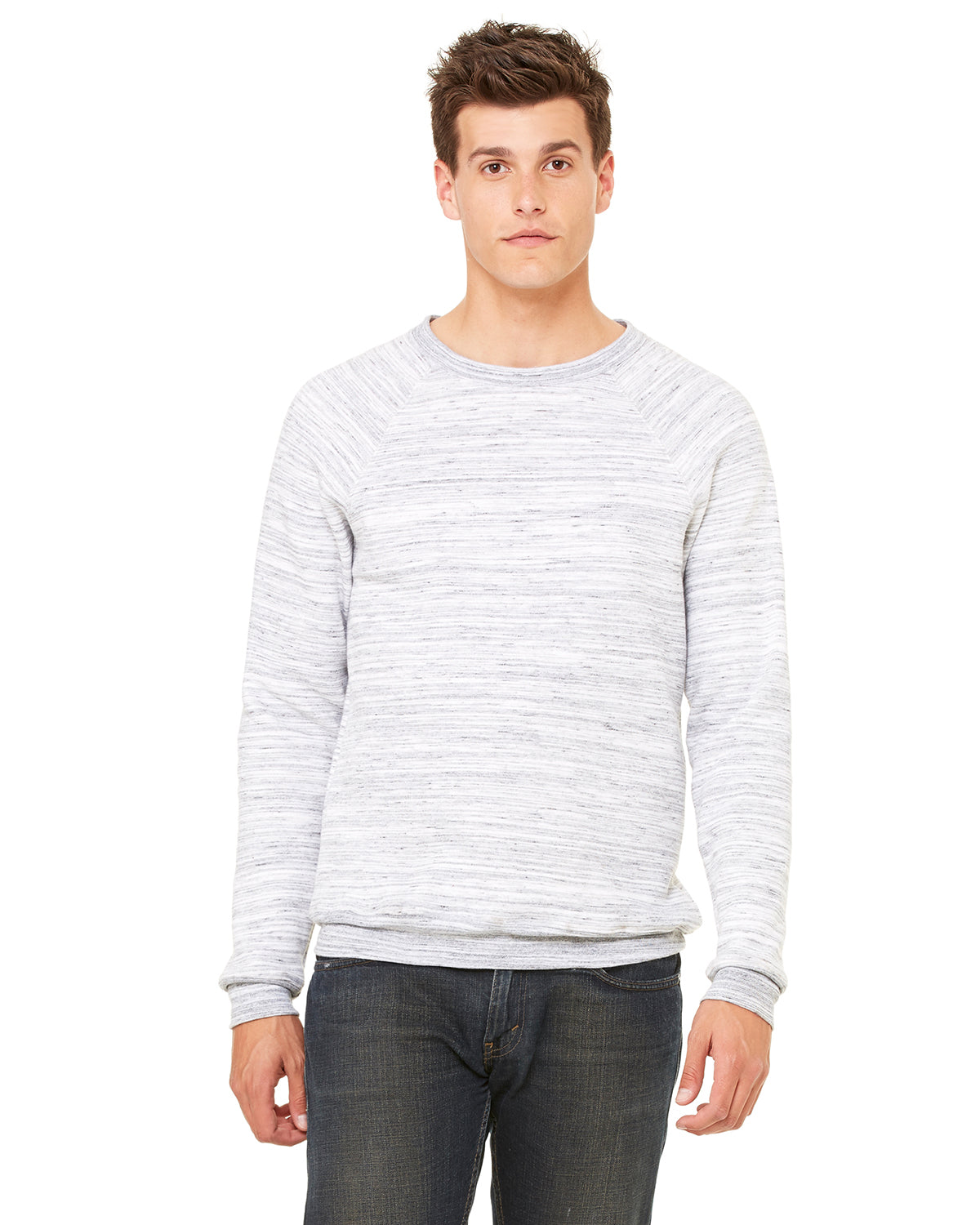Unisex Sponge Fleece Raglan Sweatshirt - Light Gray Marble
