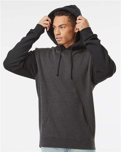 Independent Trading Co. IND4000 Charcoal Heather/ Black — on model front
