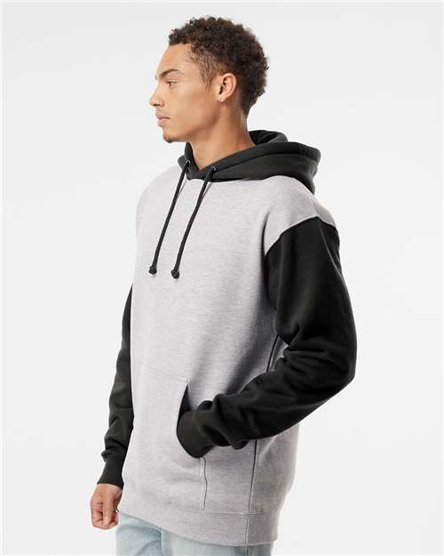 Independent Trading Co. IND4000 Grey Heather/ Black — on model side