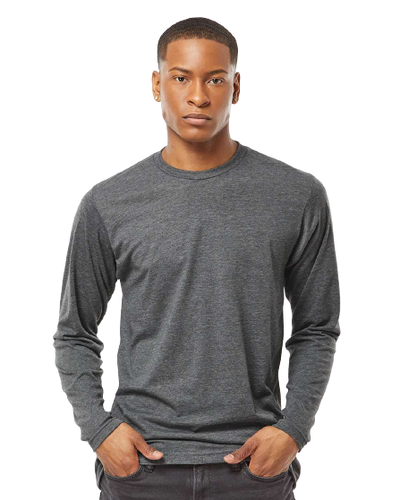 Unisex Poly-Rich Long Sleeve Tee - Heather Charcoal