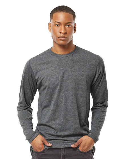 Unisex Poly-Rich Long Sleeve Tee - Heather Charcoal