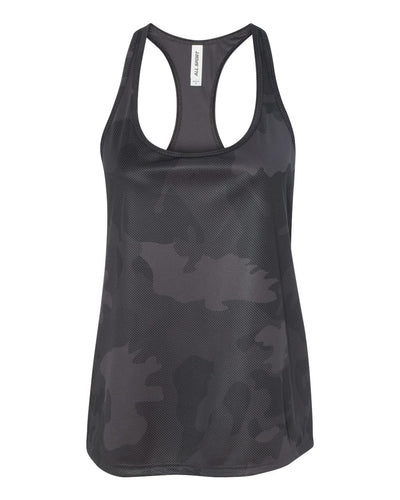 Women's Performance Racerback Tank - Black Laser Camo