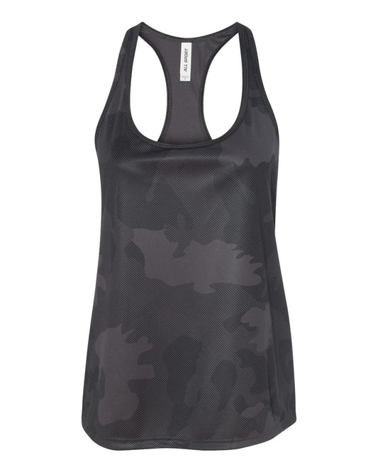 Women's Performance Racerback Tank - Black Laser Camo